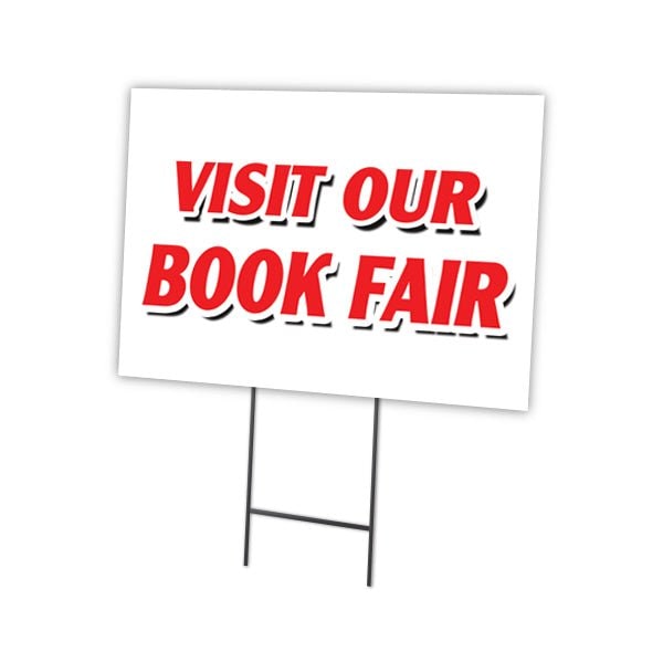 Visit Our Book Fair Yard Sign & Stake outdoor plastic coroplast window
